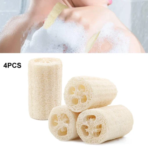 4Pcs pack Organic Loofahs Loofah Spa Exfoliating Scrubber natural Luffa Body Wash Sponge Remove Dead Skin 1